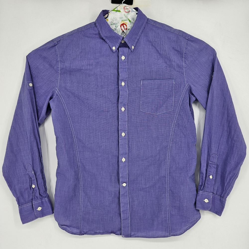 John Varvatos USA Shirt Mens XL Designer Long Sleeve Blue Casual Button Down